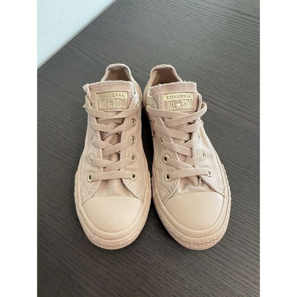Converse Chuck Taylor All Star Low Pink Rose Gold Accents Girls Size 1 Shoes - Picture 2 of 6